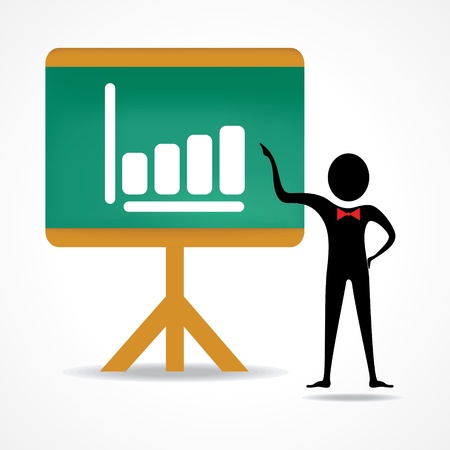man with business chart-vector illustrationのイラスト素材