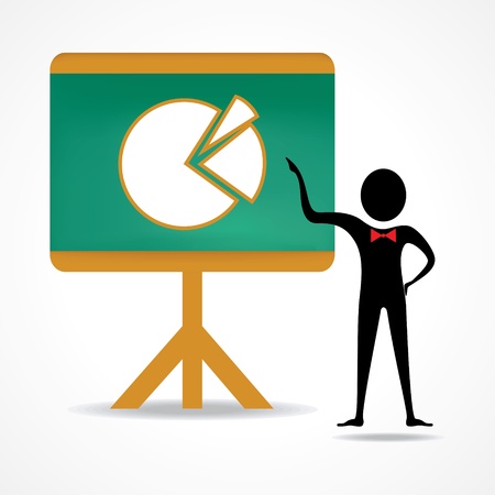 man with business chart-vector illustrationの販売画像
