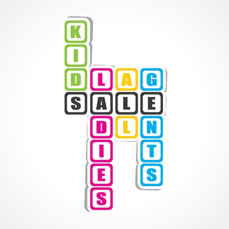 Sale for ladies ,gents and kids sticker -vector illustrationのイラスト素材