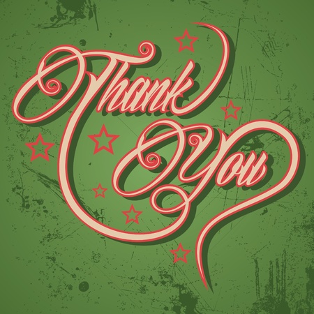 Retro Thank You greeting - vector illustration のイラスト素材