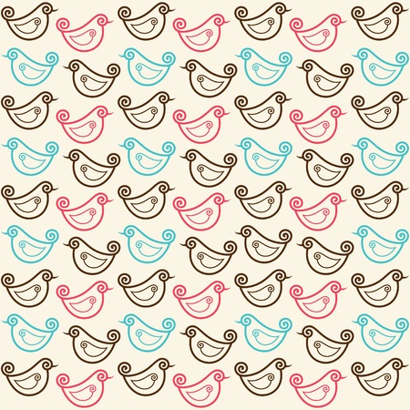 seamless pattern with funny birds stock vectorのイラスト素材