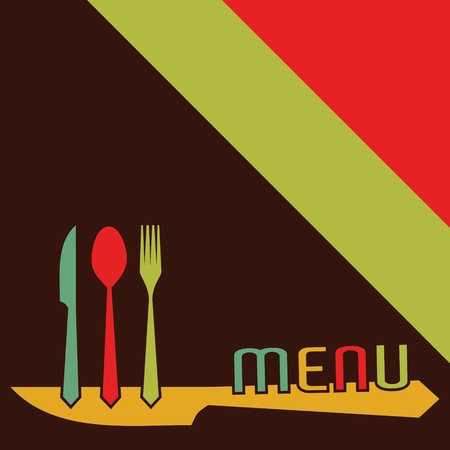 Template for menu card with cutlery-Vector Illustrationのイラスト素材