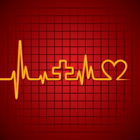 Heartbeat make medical and heart symbol stock vectorのイラスト素材
