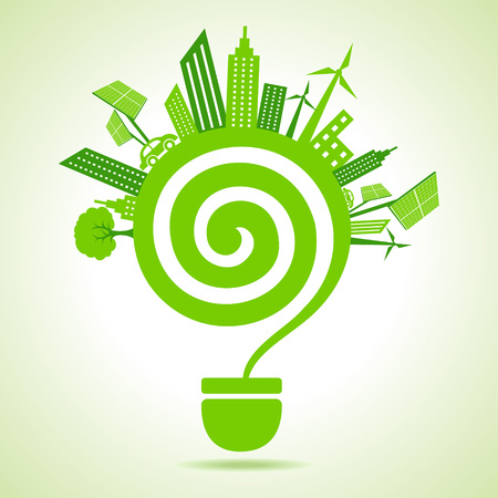 Ecology concept with bulb vector illustrationのイラスト素材