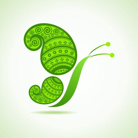 Green decorative butterfly のイラスト素材