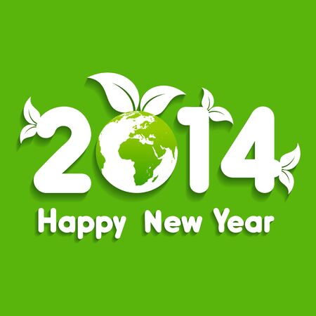Creative new year with eco earth,2014 stock vector のイラスト素材