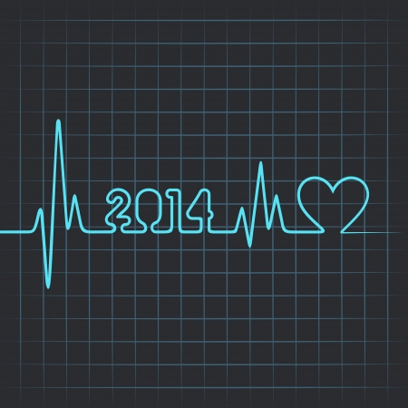 Illustration of heartbeat make 2014のイラスト素材