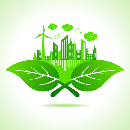Illustration of ecology concept- save nature のイラスト素材