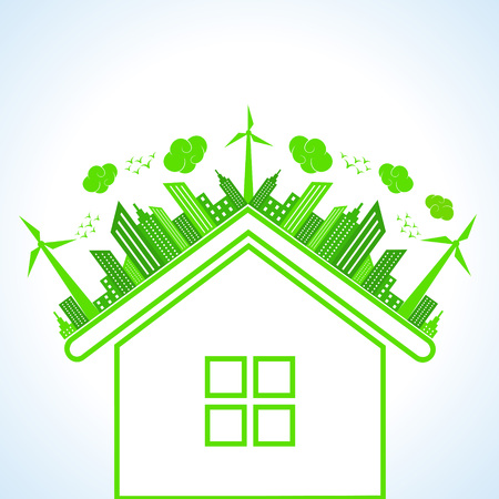 Illustration of ecology concept- save nature のイラスト素材