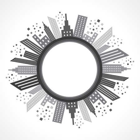 Abstract grey building design stock vector のイラスト素材