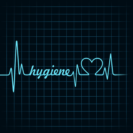 Heartbeat make hygiene word and heart symbol stock vectorのイラスト素材