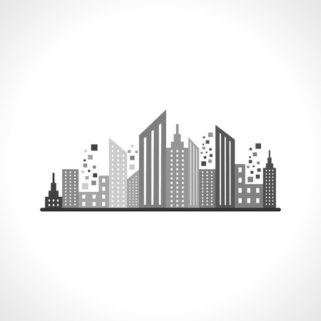 Abstract grey building design stock vector のイラスト素材