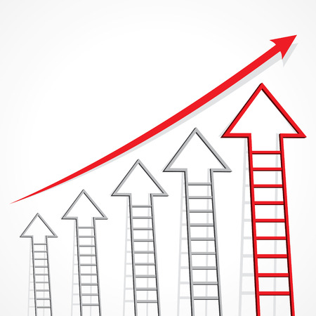 Business graph of arrow ladder stock vector のイラスト素材
