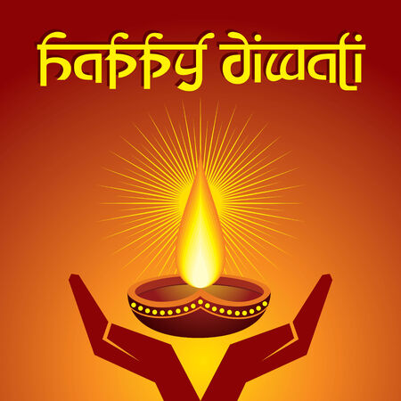 Ilustración de Illustration of diwali greeting background - Imagen libre de derechos