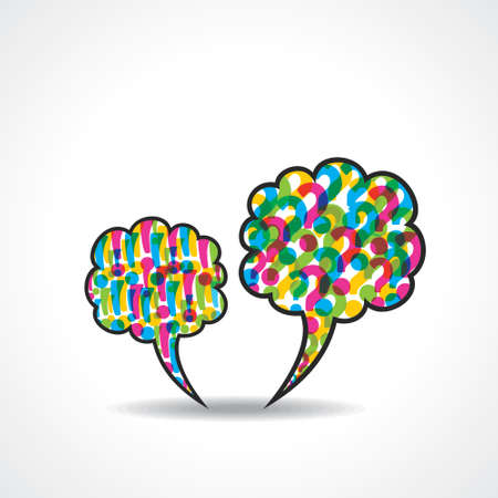 message bubble with question and  exclamatory mark stock vectorのイラスト素材