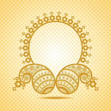 Traditional asian paisley design with copy-space stock vector のイラスト素材