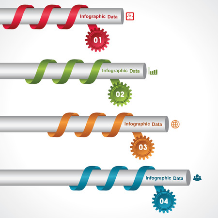 Illustration of creative gears Info-graphics options bannerのイラスト素材