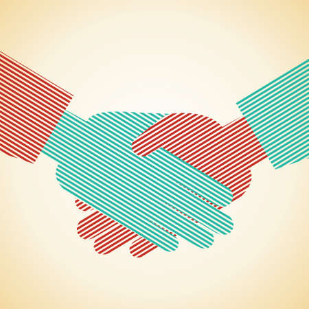 Illustration of businessman handshake background のイラスト素材