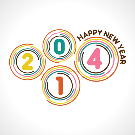creative happy new year 2014 design stock vectorのイラスト素材