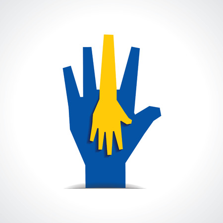 Parent and child hands  Vector family backgroundのイラスト素材
