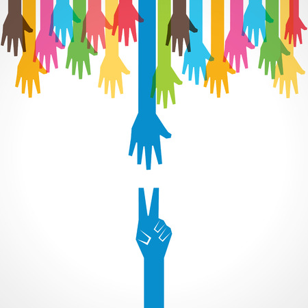 Creative victory hand background - vector illustrationのイラスト素材