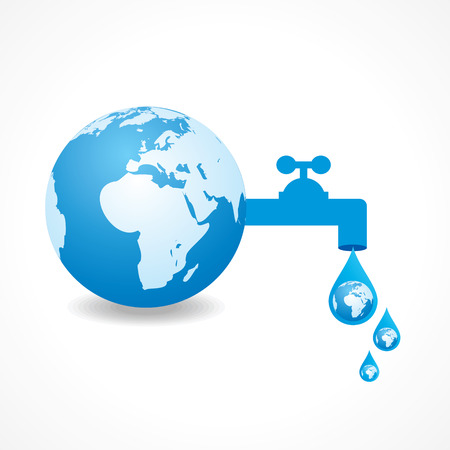 save water concept with earth stock vectorのイラスト素材