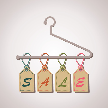 Hanging retro sale banner stock vectorのイラスト素材