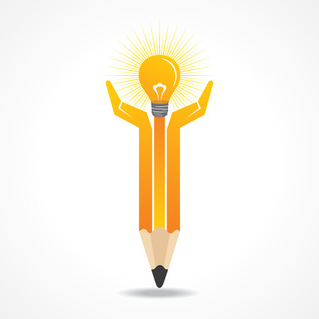 Save energy concept with pencil hands stock vector のイラスト素材