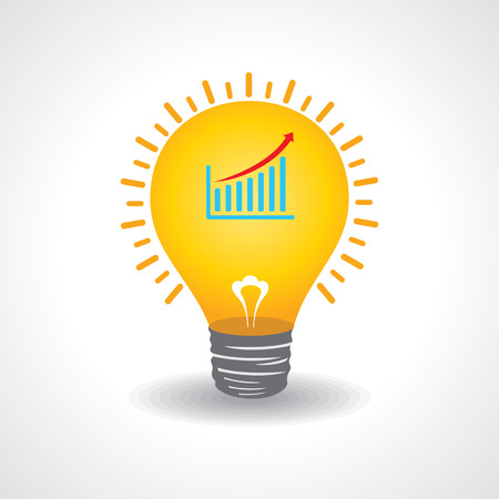 Light bulb with business graph stock vectorのイラスト素材