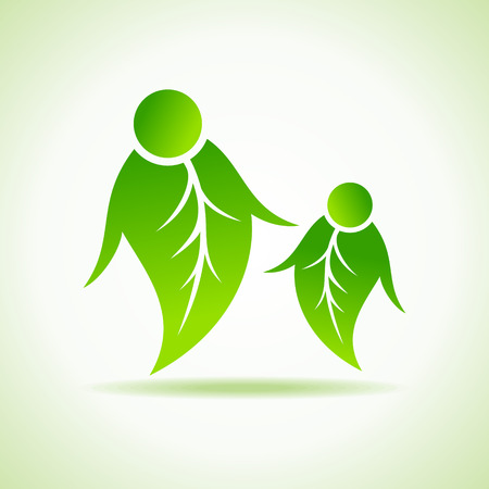 Male icons made by a leaf stock vectorのイラスト素材