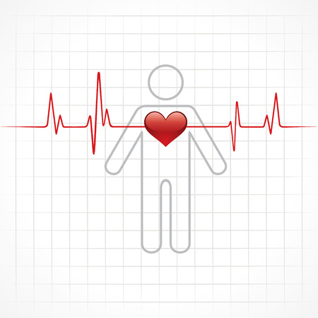 heartbeat across in man stock vector のイラスト素材