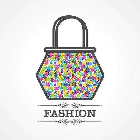 Beauty and fashion icon with handbag stock vectorのイラスト素材