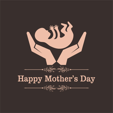 Happy mothers day greeting with caring concept stock vectorのイラスト素材