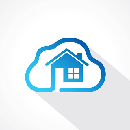 home icon in cloud shape design concept vectorのイラスト素材