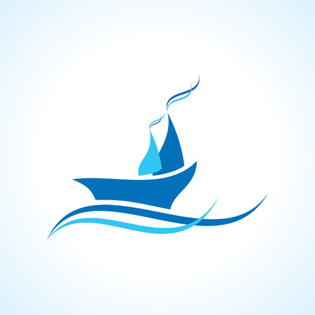 creative yacht or boat design vectorのイラスト素材