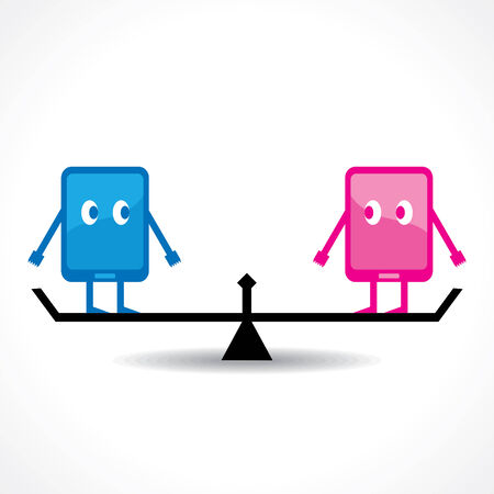Comparison of two tablet stock vectorのイラスト素材
