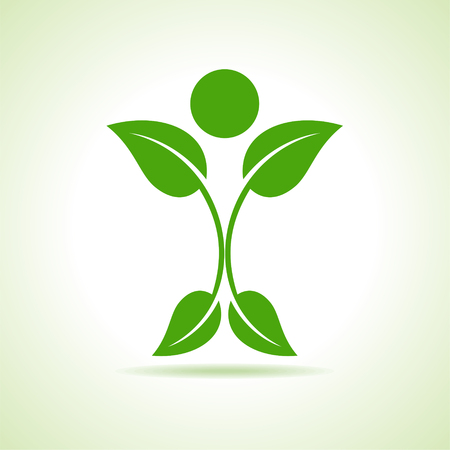 leaf make a person icon stock のイラスト素材