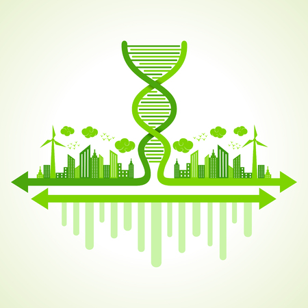 Ecology concept with DNA strand のイラスト素材