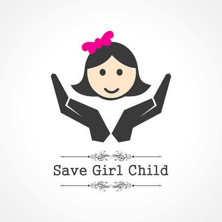 save girl child concept stock vectorのイラスト素材