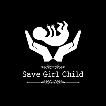 save girl child concept stock vectorのイラスト素材