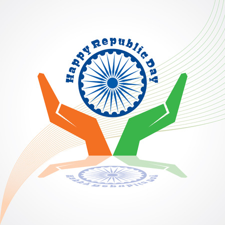 Republic Day greeting with hand stock vectorのイラスト素材