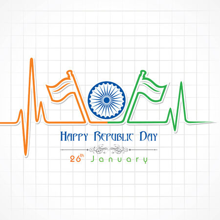 Republic Day greeting with heartbeat stock vectorのイラスト素材