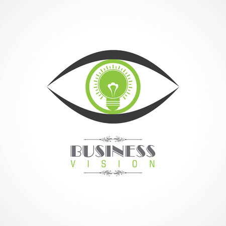 vision and idea concept- eye with light bulb symbol stock vectorのイラスト素材
