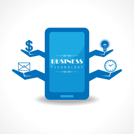 Business technology concept with mobile  stock vectorのイラスト素材