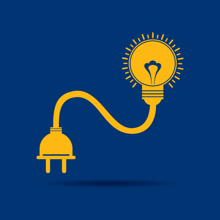 Abstract light-bulb with plug icon stock vectorのイラスト素材