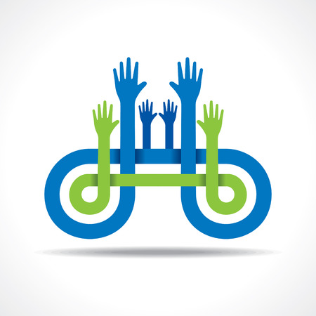 Business icon with hand stock vectorのイラスト素材
