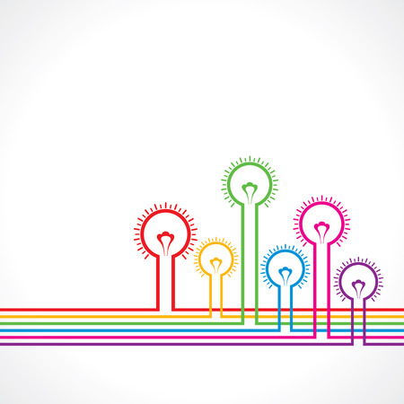Colorful Light-bulb background のイラスト素材