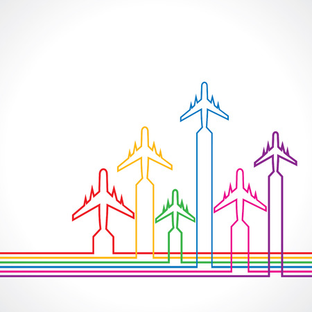 Abstract background with airplane stock vectorのイラスト素材