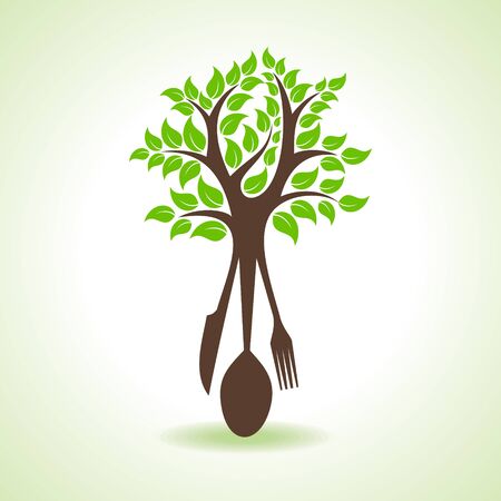 restaurant forks make a tree stock vectorのイラスト素材