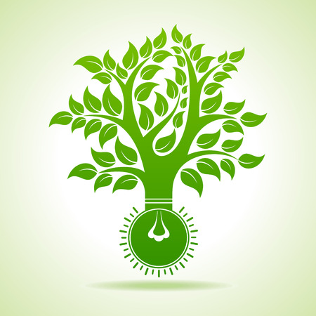 Bulb make Abstract Tree Design - vector illustrationのイラスト素材
